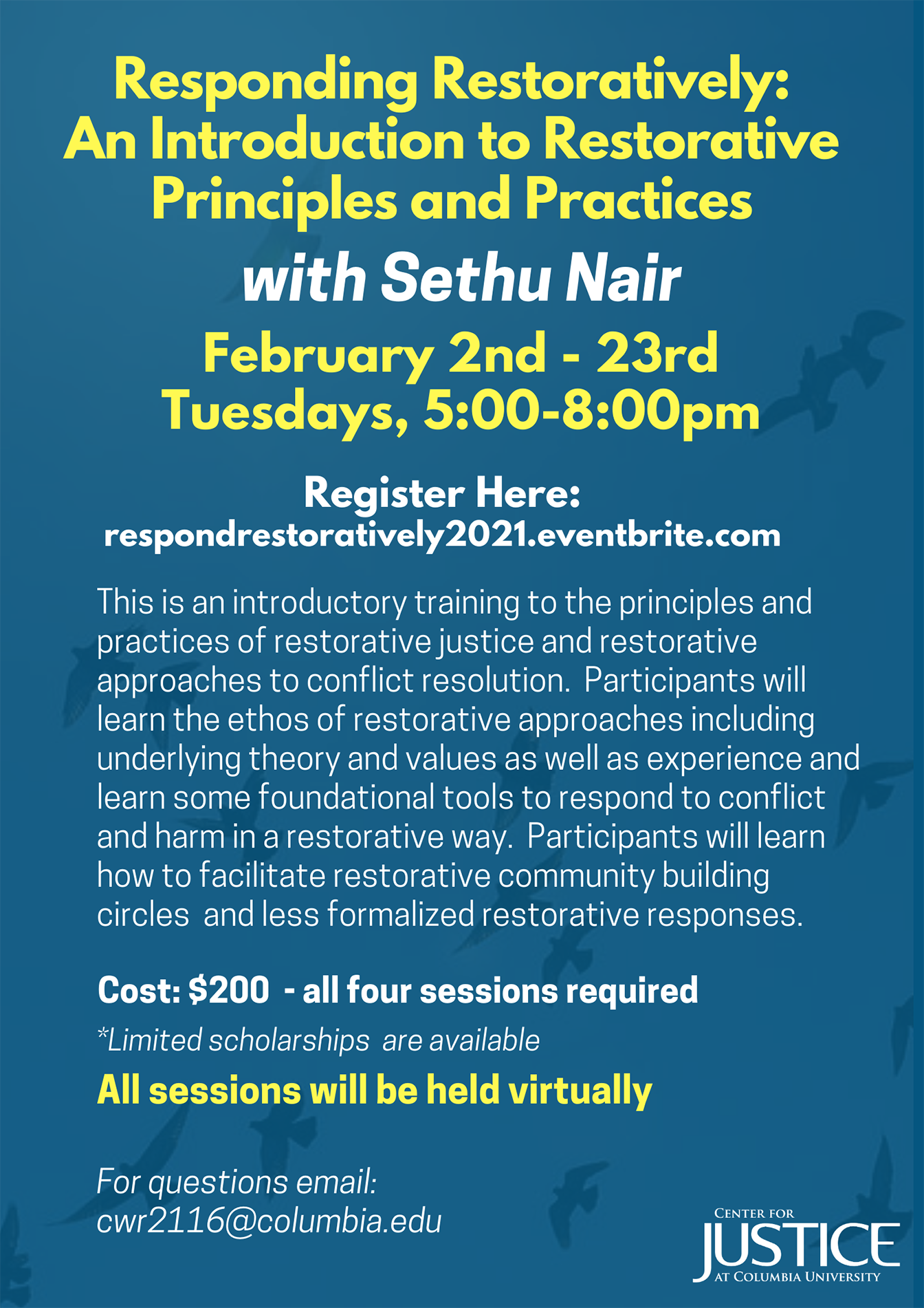 Restorative Justice Training With Sethu Nair | Center For Justice